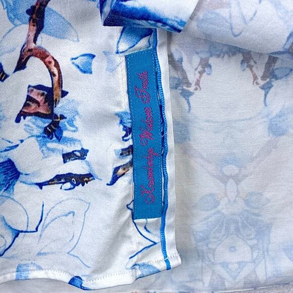 Robert Graham Shirt Men L Blue Floral Windsor Classic Fit Going Out Clubwear Y2K - Picture 5 of 10